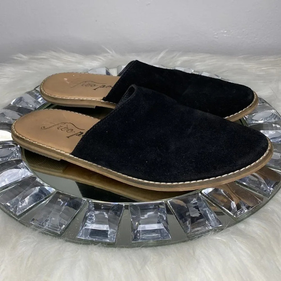 Free People Black Suede Flat Mules 38 - Picture 5 of 6